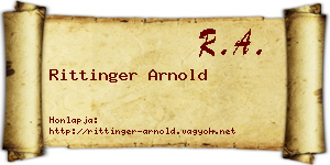 Rittinger Arnold névjegykártya