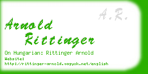 arnold rittinger business card